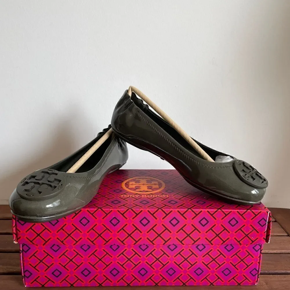Tory Burch Minnie Ballet Travel Leather Flats Moss Women Size 5.5(141368)$228